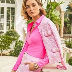 NWT Lilly Pulitzer Kienna Cardigan Calla Lilly Pink Metallic XL SOLD OUT!